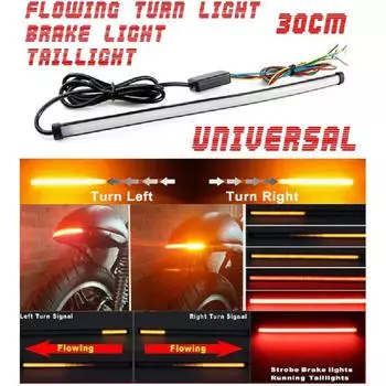 New 29cm Sequential Switchback Flowing LED Motorcycle Tail Brake Turn Signal Lights