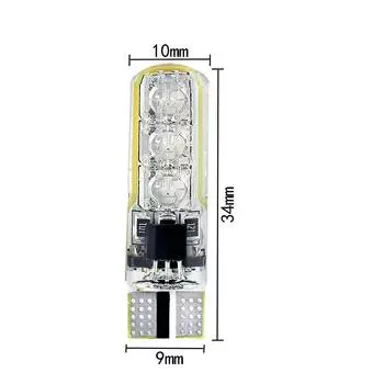 New 2Pcs Remote Control Car T10 5050 6LED RGB Clearance Light Silica Gel Bulb Lamps