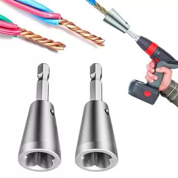 NEW 2Pcs Wire Twister Tool For Drill For Drill Profession Electricians Tool