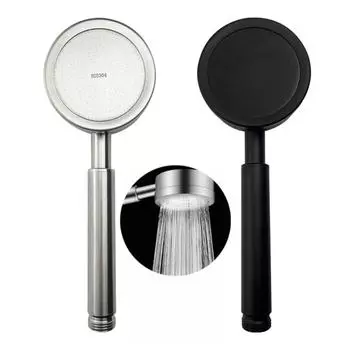 New 304 Stainless Steel Shower Head High-pressure Brushed Handheld Shower Bathroom Pressurized Water Saving Rainfall Showerhead серебряный