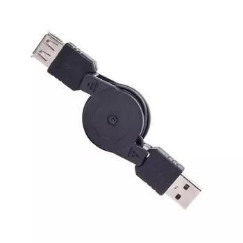 New 31Inch USB 2.0 A Male to A Female M/F Extension Retractable Cord USB Cable Black
