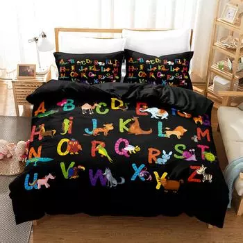 New 3D Alphabet Lore Bedding Set Single Twin Full Queen King Size Bed Set Girls Boys Bedroom Duvet Cover Sets Anime Duvet Cover EU Twin 135x200cm