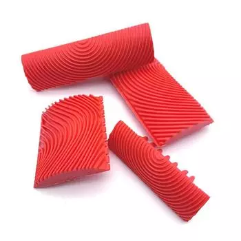 New 4Pcs Red Wood Grain Tool Kit for Decorative Painting Premium Wood Graining Tool