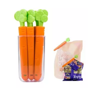 New 5PC Sealing Tongs Food Bag Closure Clip Cartoon Carrot Shape Moisture-Proof Clamp Fresh Keeping Sealing Clip Kitchen Accesso