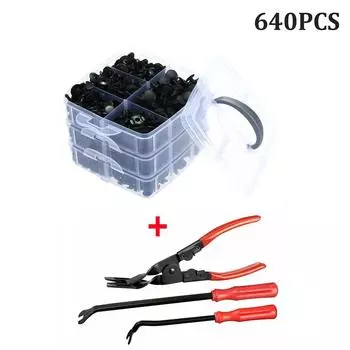 NEW 640PCS Boxed Mixed Car Door Bumper Panel Fender Retainer Push Rivet Fastener Clips With Tool