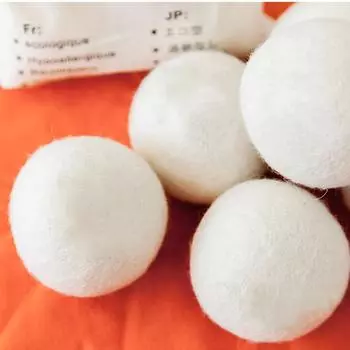 New 6PCS White Wool Dryer Balls Laundry Cleaning Ball Natural Fabric Softener 7cm