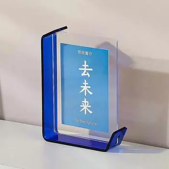 New Acrylic Photo Frame Transparent Sign Holder Menu Paper Price Picture Display Stand Listing Poster Frame Baby Wedding Gift 6 inch синий
