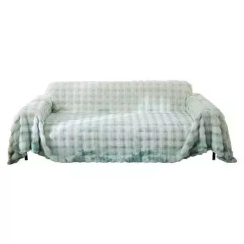 New Anti-cat Scratch Winter Rabbit Fur Gradient Sofa Towel Cover Blanket Integrated Cushion Cover Universal Cover 180*130cm