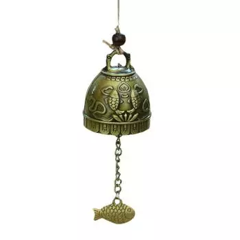New Auspicious Wind Chime Handmade Pendant Dragon and Fish Patterned Temple Wind Bell Retro Creative Wall Hanging Bell