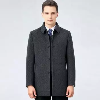 New autumn and winter double-sided woolen cashmere coat men s mid-length lapel woolen parka windbreaker jacket 170
