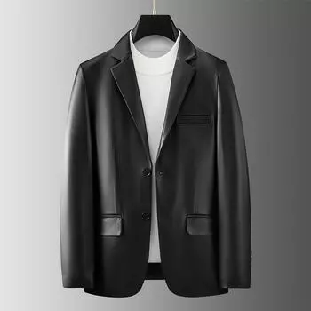 Новые осенние и зимние куртки из натуральной кожи, мужские костюмы из овчины, деловая мужская одежда L
