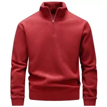 New Autumn and Winter Sweater Men s Simple Casual Loose Long-sleeved T-shirt Men s Sweater Men s Crew Neck L красный