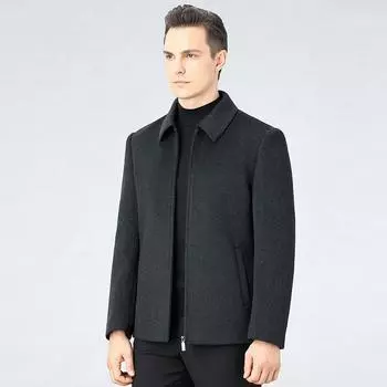 New autumn and winter woolen coats for men, fashionable short loose lapel jackets for men, double-sided woolen coats 170
