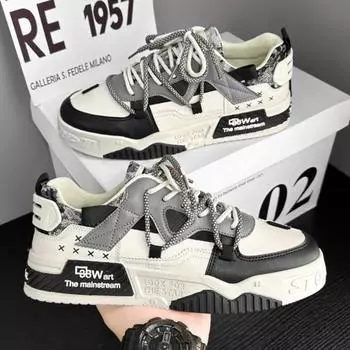 New Autumn Men s Sneakers Platform Men Shoes 2024 Trend Design Mesh Lace-up Vulcanized Shoes White Casual Sneakers Zapatillas 39