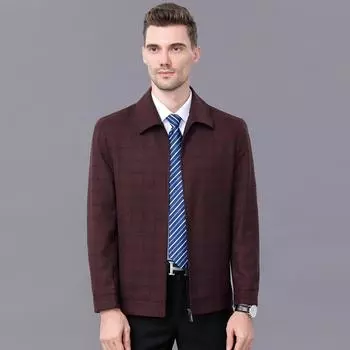New autumn wool jacket middle-aged and elderly business casual jacket men s lapel dad jacket men 170
