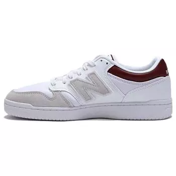 New Balance 480 белые классические малиновые кроссовки унисекс BB480LKB 36