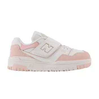 New Balance Детские кроссовки 550 Bungee с кружевным верхом и ремешком Little Kid, белые и розовые, PHB550CD 28.5