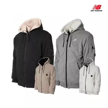New Balance Двусторонняя флисовая кофта с капюшоном Nbmdb41013 Унисекс флисовая кофта NBMDB4101315 gray/85