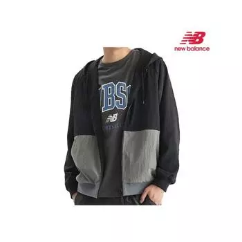 New Balance Двусторонняя толстовка с капюшоном Uni Essential на молнии черного цвета 90
