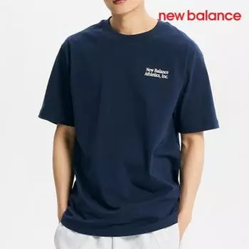 New Balance Футболка D24 Nbnee2S051 59 Uni Flocking Lettering Футболка с коротким рукавом S FREE/M