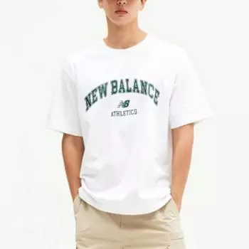New Balance Футболка Lqj Nbnee21043 10 Common Essential Arch Logo Футболка с коротким рукавом Полу 100