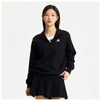 New Balance Футболка с длинным рукавом Kqj Nbnce11023 19 Uni Essential Толстовка на полумолнии до половины Black series/90