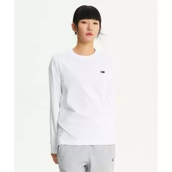 New Balance Nbnde41013 Uni Ess Logo Футболка с длинным рукавом Белая 10 WHITE/XL 105