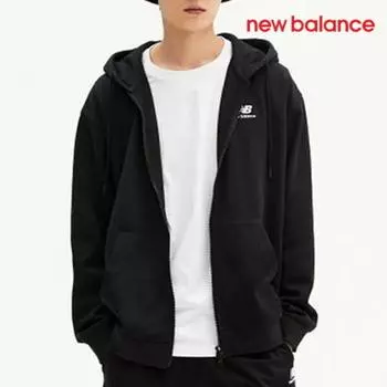New Balance Толстовка с капюшоном на молнии D24 Nbmde11013 19 Uni Essential с капюшоном с маленьким логотипом FREE/L