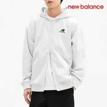 New Balance Толстовка с капюшоном на молнии D24 Nbmde11013 16 Uni Essential с капюшоном с маленьким логотипом FREE/L