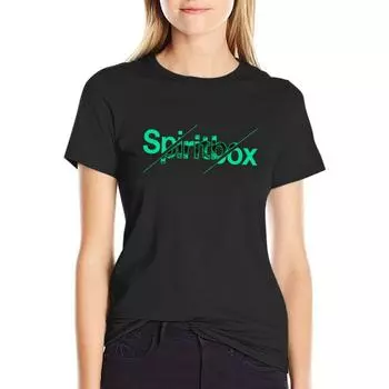 Новая лучшая футболка с логотипом Spiritbox, индивидуальная одежда в стиле хиппи, футболка с коротким рукавом и принтом животных, женская футболка S белый