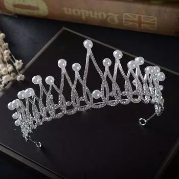 Новое свадебное платье с короной из стразов, жемчужной тиарой и аксессуарами для волос