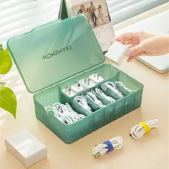 New Cable Storage Box Living Room Office Desktop Charger USB Storage Box Dustproof Headphone Wire Desk Organizer Cable Organizer чёрный