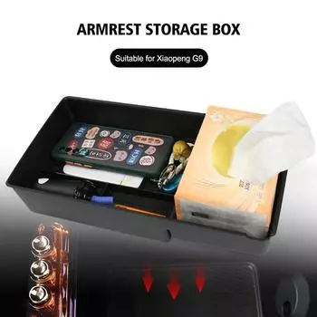 NEW Car Armrest Storage Box Center Console Organizer Container For Xpeng G9 Glasses Storage Box ABS Rubber Pad For Xpeng G9 Z3L9