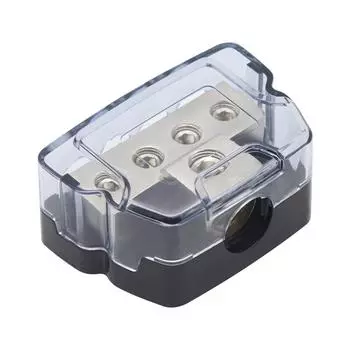 New Car Power Ground Amp Distribution Block One 0 Gauge Input Four 4 Gauge Outputs