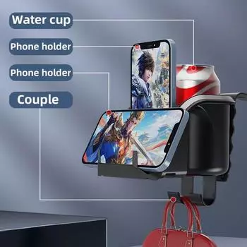New Car Seat Headrest Hook Hanger Storage Organizer Universal with Cup Holder for Handbag Fit Universal Vehicle Car Accessories