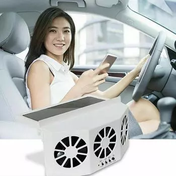 New Car Solar Energy Window Fans Car Air Circulation VentilationPurify Tool Air Vent Cool Exhaust Fan чёрный