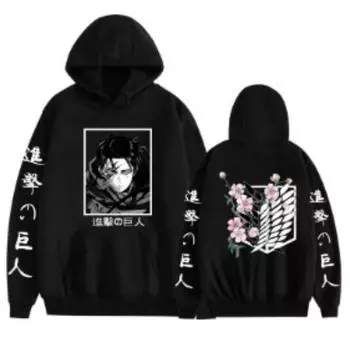 New Cartoon Animation, Printing Pattern, Top Hooded Sweater Couple Autumn And Winter Models M чёрный