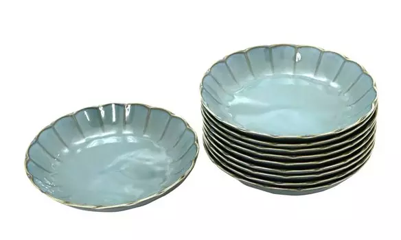 New Castle Enterprise use Tableware series that makes your dishes stand out 22cm deep plates set [Commercial set] (titanium gray) 10-piece