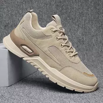New Casual Sneaker for Men Wear-Resistant Fashion Breathable Trendy Versatile Comfortable Outdoor Flat Platform Men Sport Shoe 39 чёрный