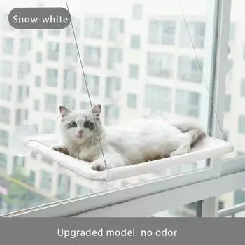 New Cat Hammock Cat Sunny Window Seat Washable Detachable Pet Bed Suction Shelf Bag Beds Seat For Cat Sleeping Pet Accessories one size&Square синий