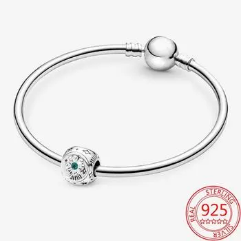 New Charm Jewelry Clover, Horseshoe & Ladybird Three-sided Charm Fit Fashion Bracelet 925 Sterling Silver Charm DIY Jewelry зелёный