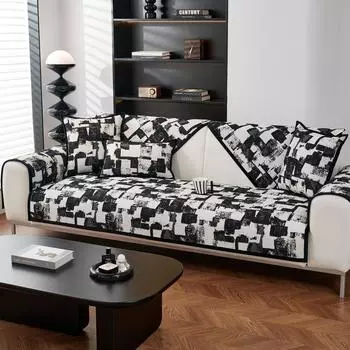 New Chenille Sofa Mat Cover for Living Room Universal Jacquard Geometry Sofa Cushion Non-Slip Couch Armrest Backrest Couch Cover 60x60