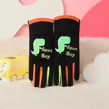 New Children s Gloves for Autumn and Winter Cartoon Luminous Dinosaur for Boys and Girls Outdoor Sports Snow Play Waterproof and Warm Hands L