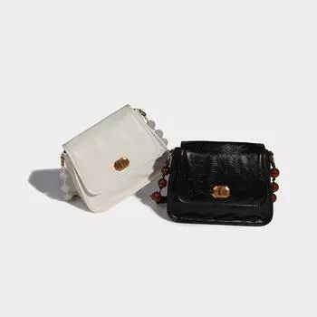New Chinese bead chain armpit women 2024 new niche fashion design single shoulder crossbody commuter small square bag