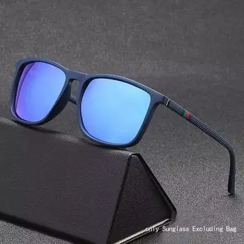 New Classic Fashion Polarization Sunglasses Men s And Women s Square Large Frame Driving Fishing Glasses черный коричневый
