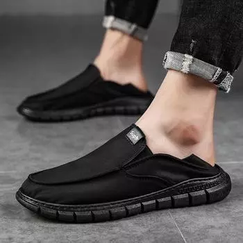 New cloth men s shoes student fashion lazy one-pedal cloth shoes men s light casual shoes breathable men s shoes 39 зелёный