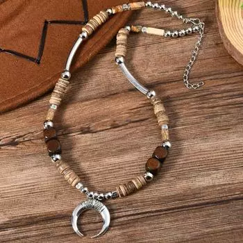 New Coconut Bead Beaded Men s Necklace разноцветный