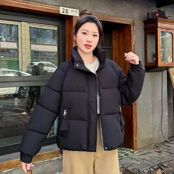 New cotton jacket women s short loose winter small padded jacket fashionable foreign style small cotton jacket to keep warm and slim thick jacket M