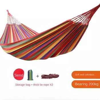 New Creative Canvas Single Hammock Outdoor Courtyard Sleeping Hammock Camping Indoor Children s Swing Thick Striped Hammock