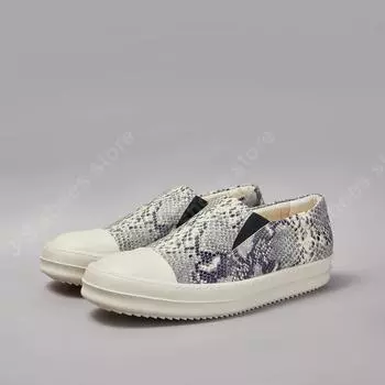 New Design Ro Sneaker Men Leather Shoes SLIP-ON Casual Sneakers Women Low Top Leather Shoe Flat Luxury Design Scarpe loafers 34
